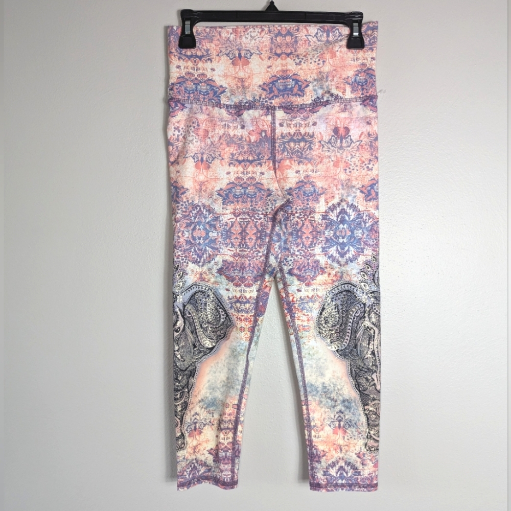 M Evolution and Creation Elephant Print Crop Leggings